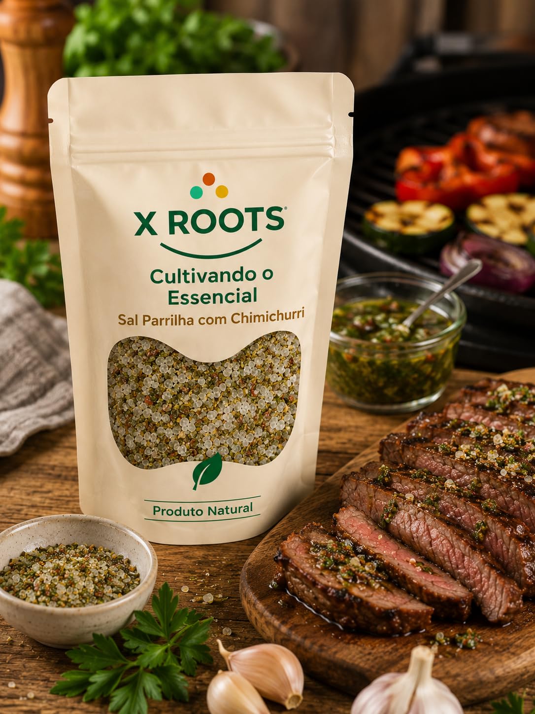 Sal de Parrilha com Chimichurri X Roots