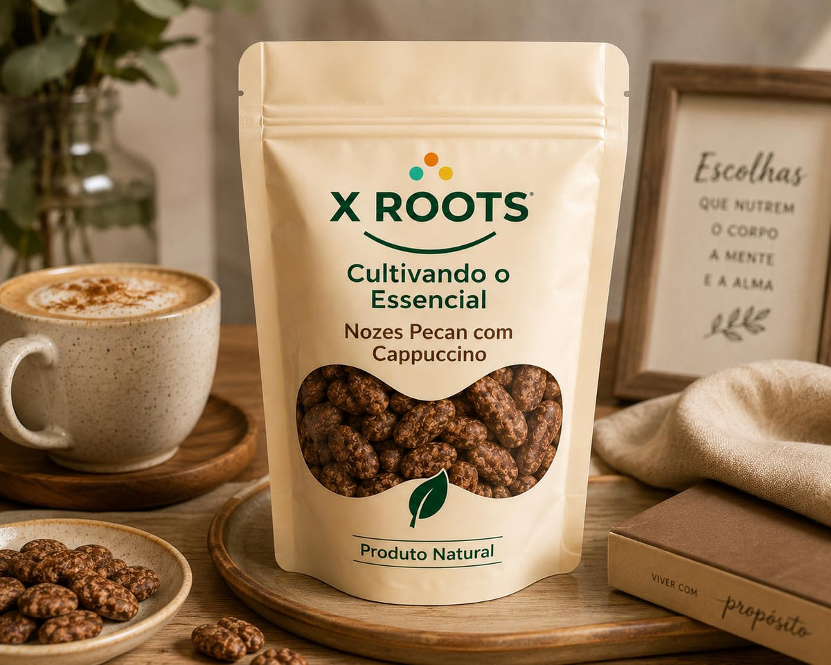 Nozes Pecan com Cobertura de Cappuccino X Roots