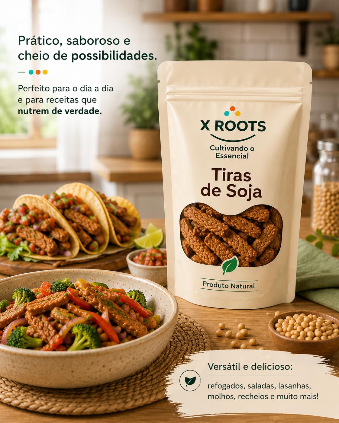 Tiras de Soja X Roots