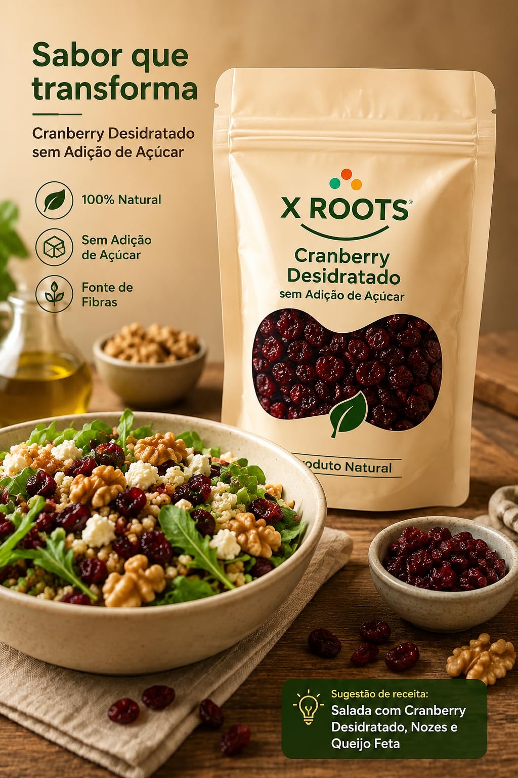 Cranberry sem Adição de Açúcar X Roots