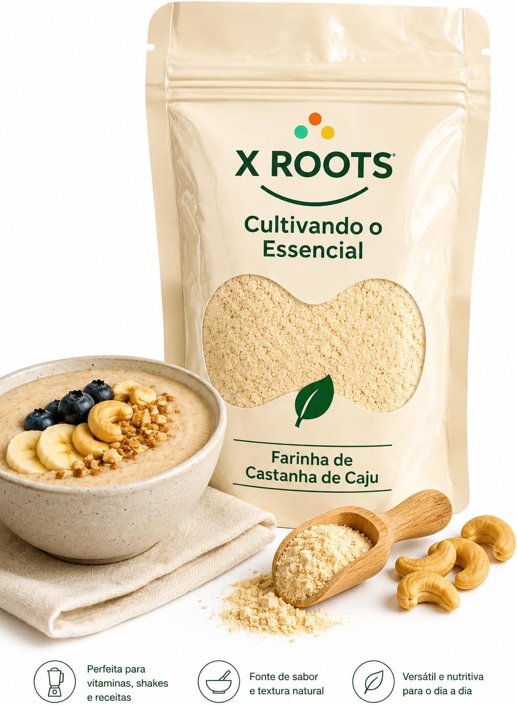 Farinha de Castanha de Caju X Roots