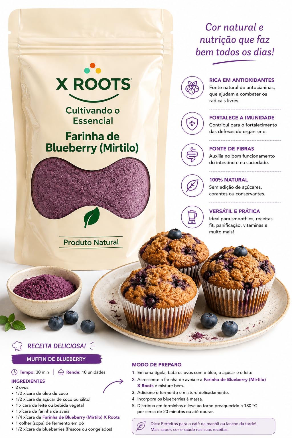 Farinha de Blueberry X Roots