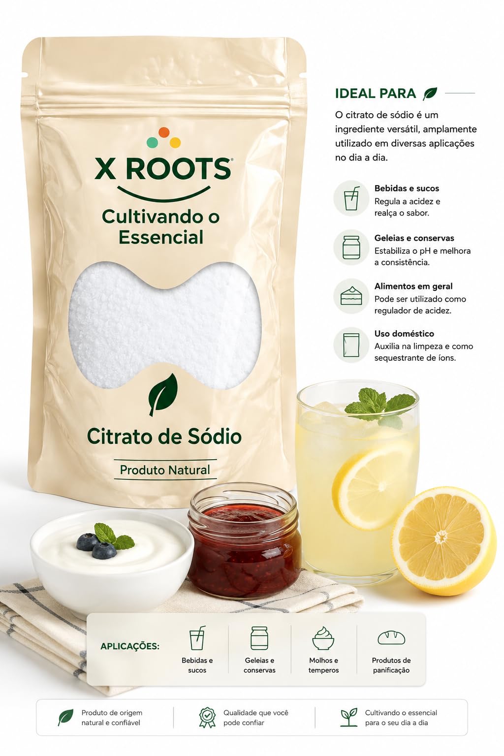 Citrato de Sódio em Pó X Roots