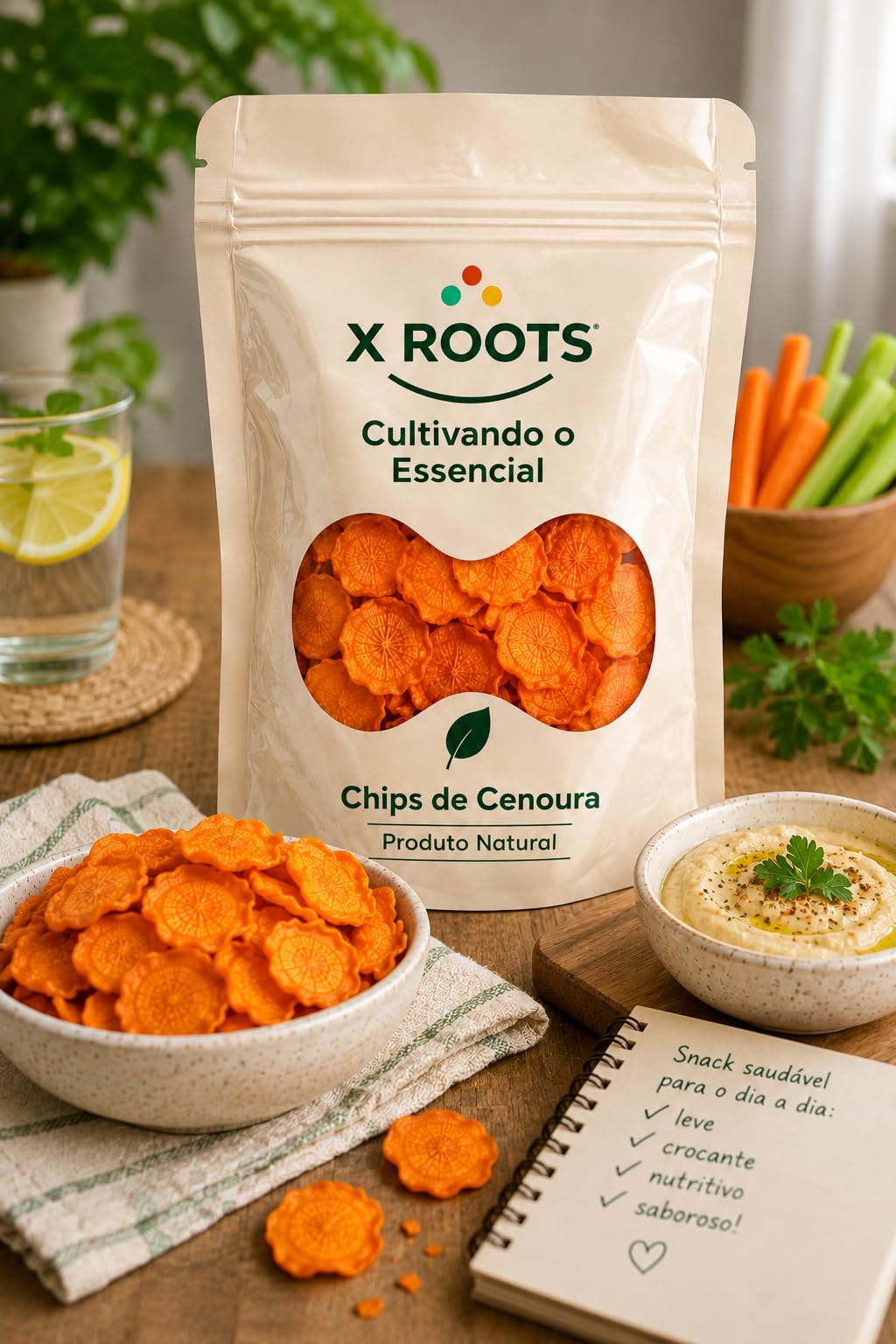 Chips de Cenoura Liofilizado X Roots