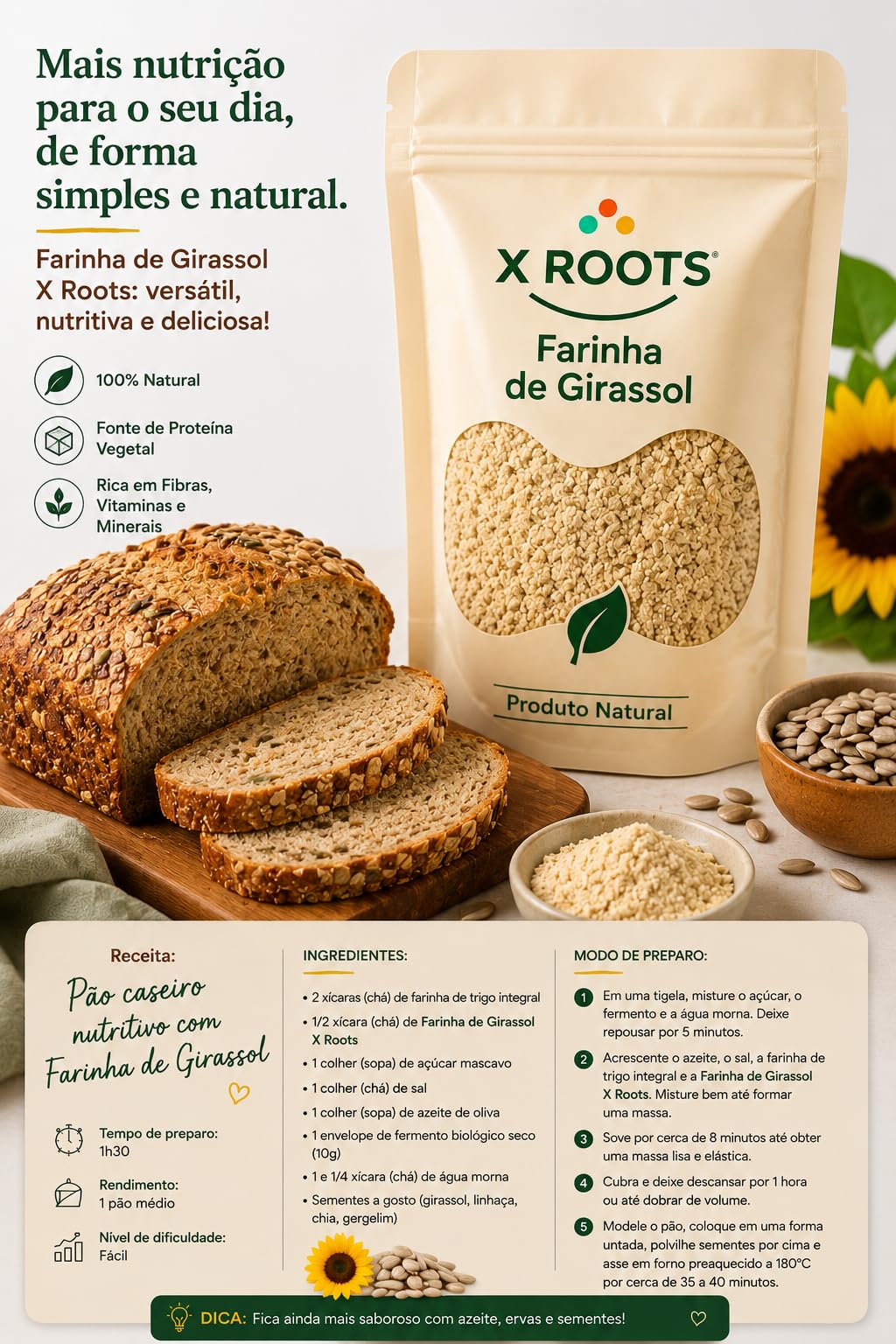 Farinha de Girassol X Roots