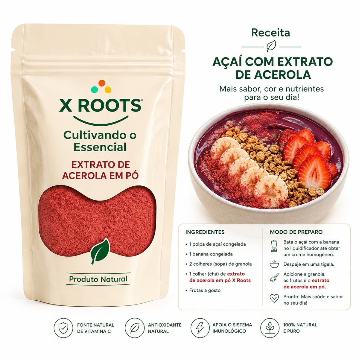 Extrato de Acerola em Pó X Roots