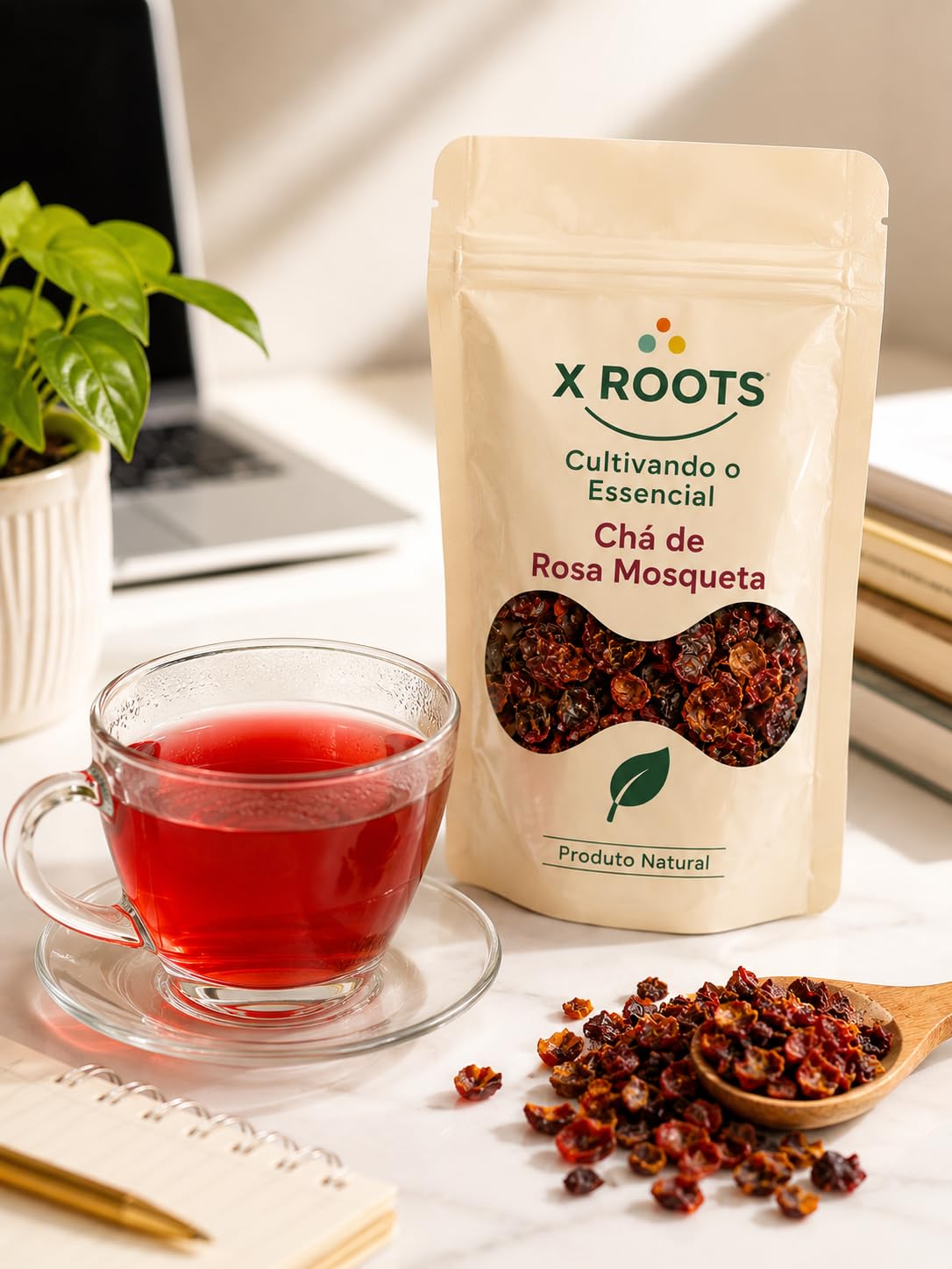 Chá de Rosa Mosqueta X Roots