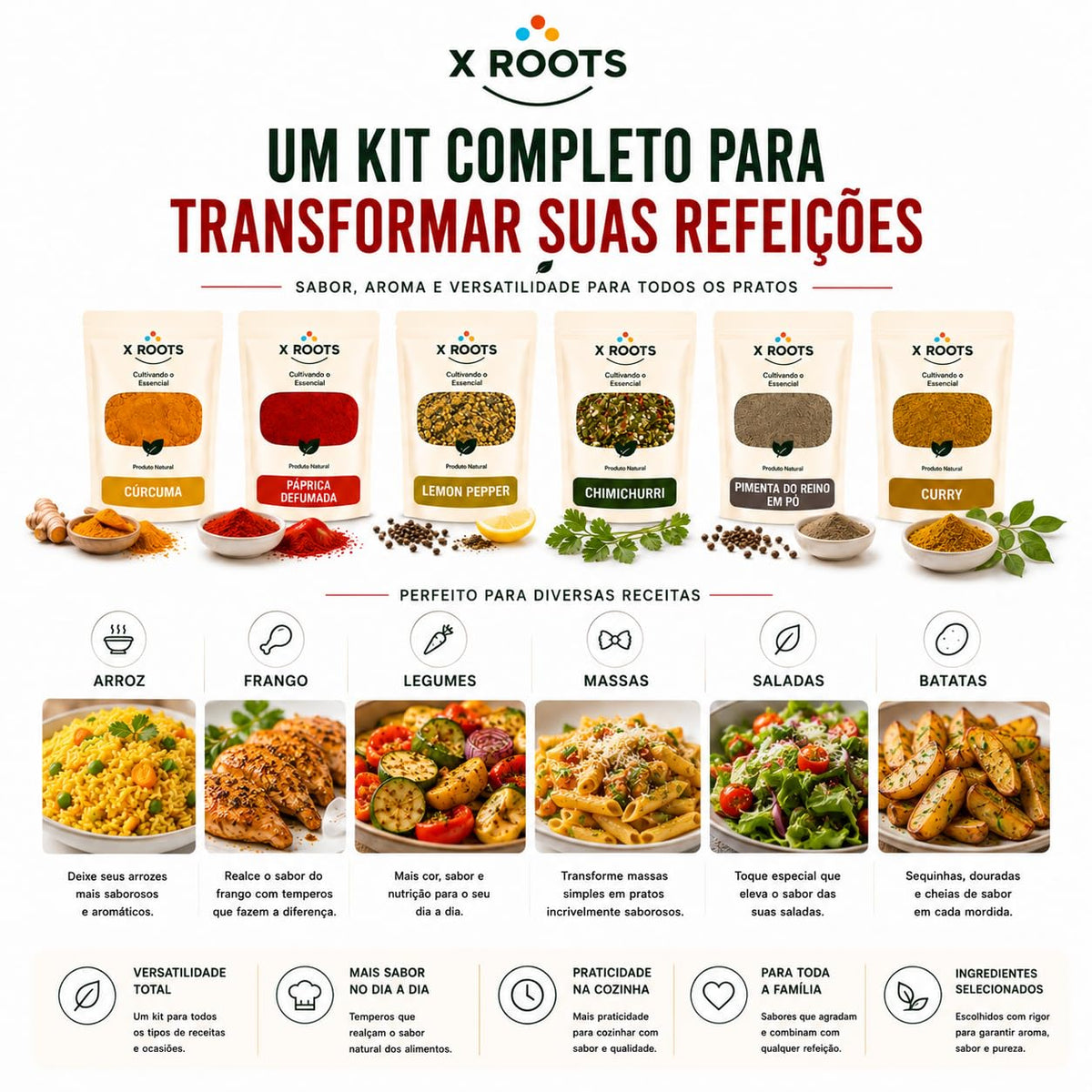 Kit Temperos Clássicos X Roots