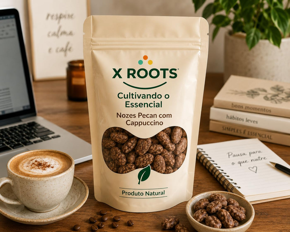 Nozes Pecan com Cobertura de Cappuccino X Roots