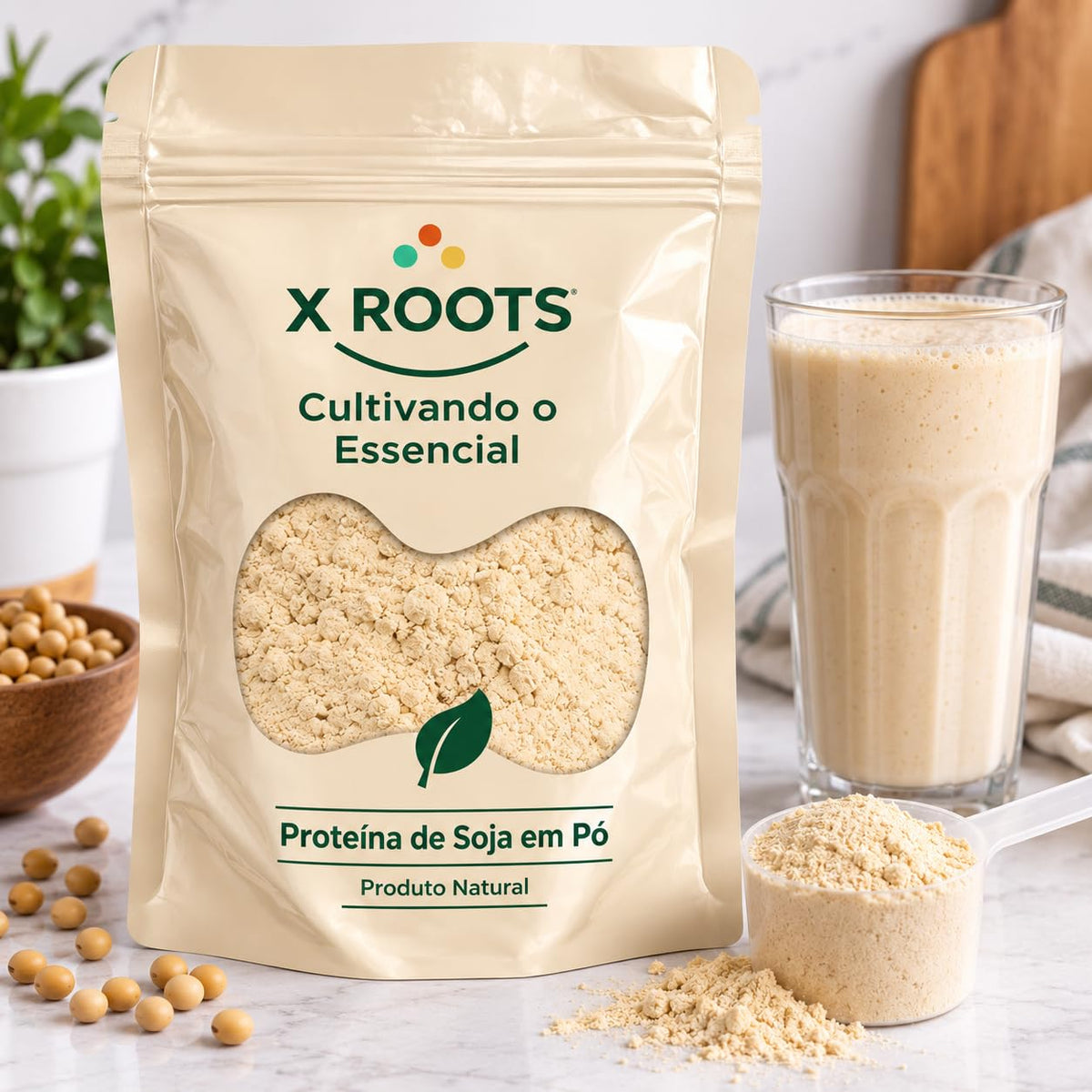 Proteína de Soja Isolada em Pó X Roots