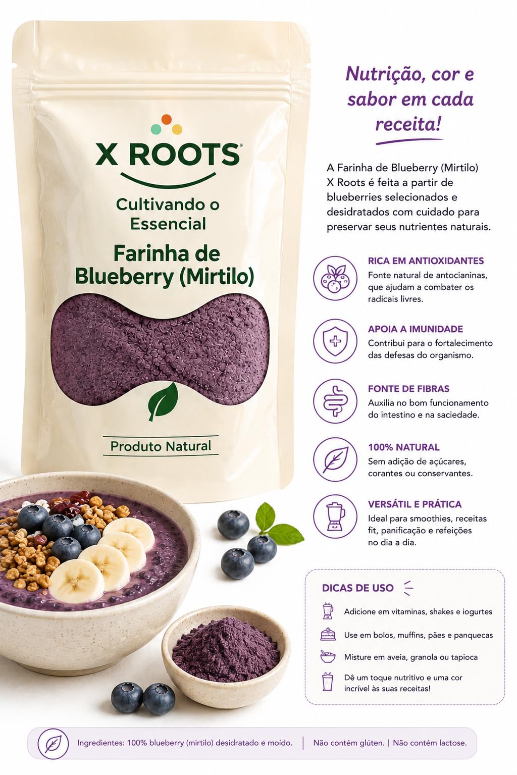 Farinha de Blueberry X Roots