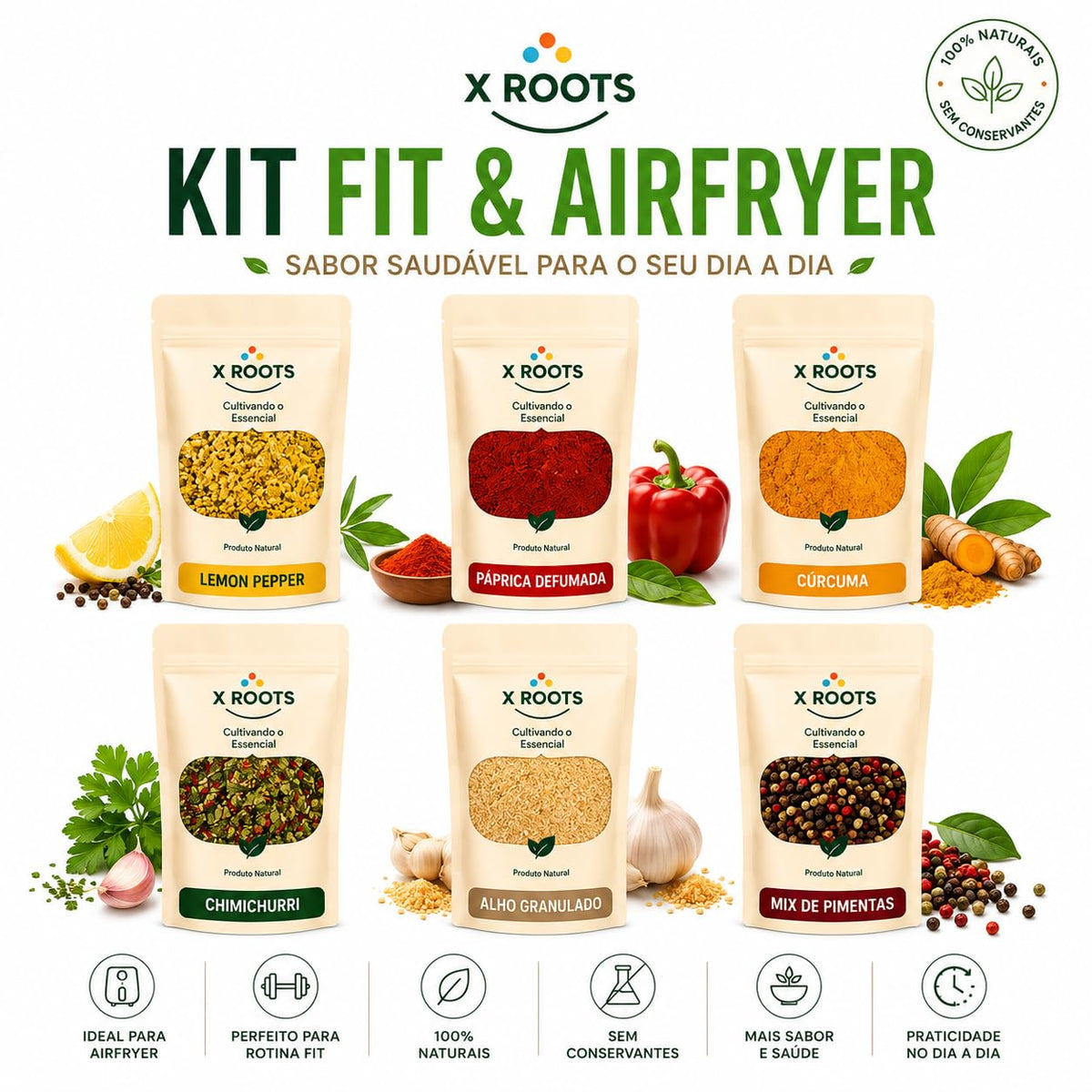 Kit Temperos Fit & Airfryer X Roots