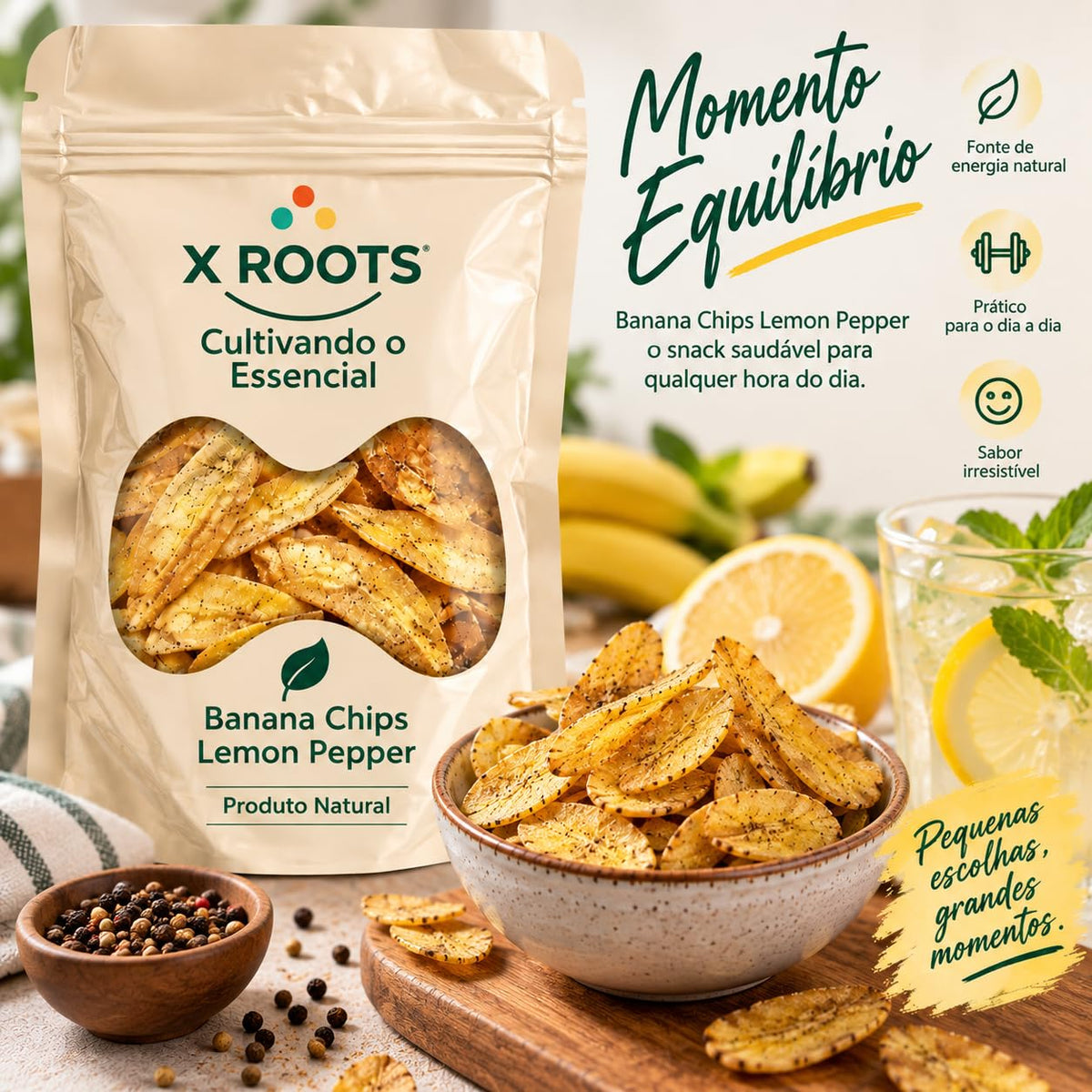 Banana Chips Lemon Pepper X Roots