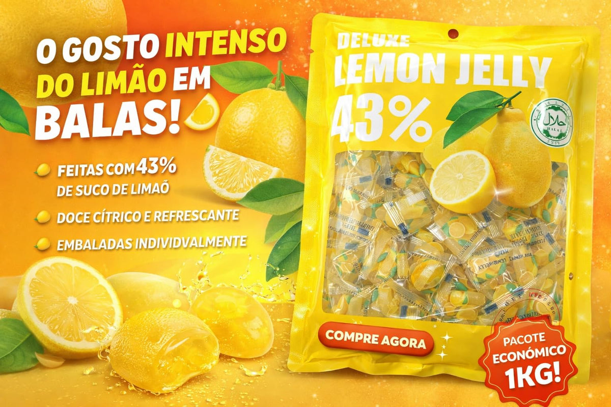 Bala de Goma de Limão 43% Suco da Fruta X Roots