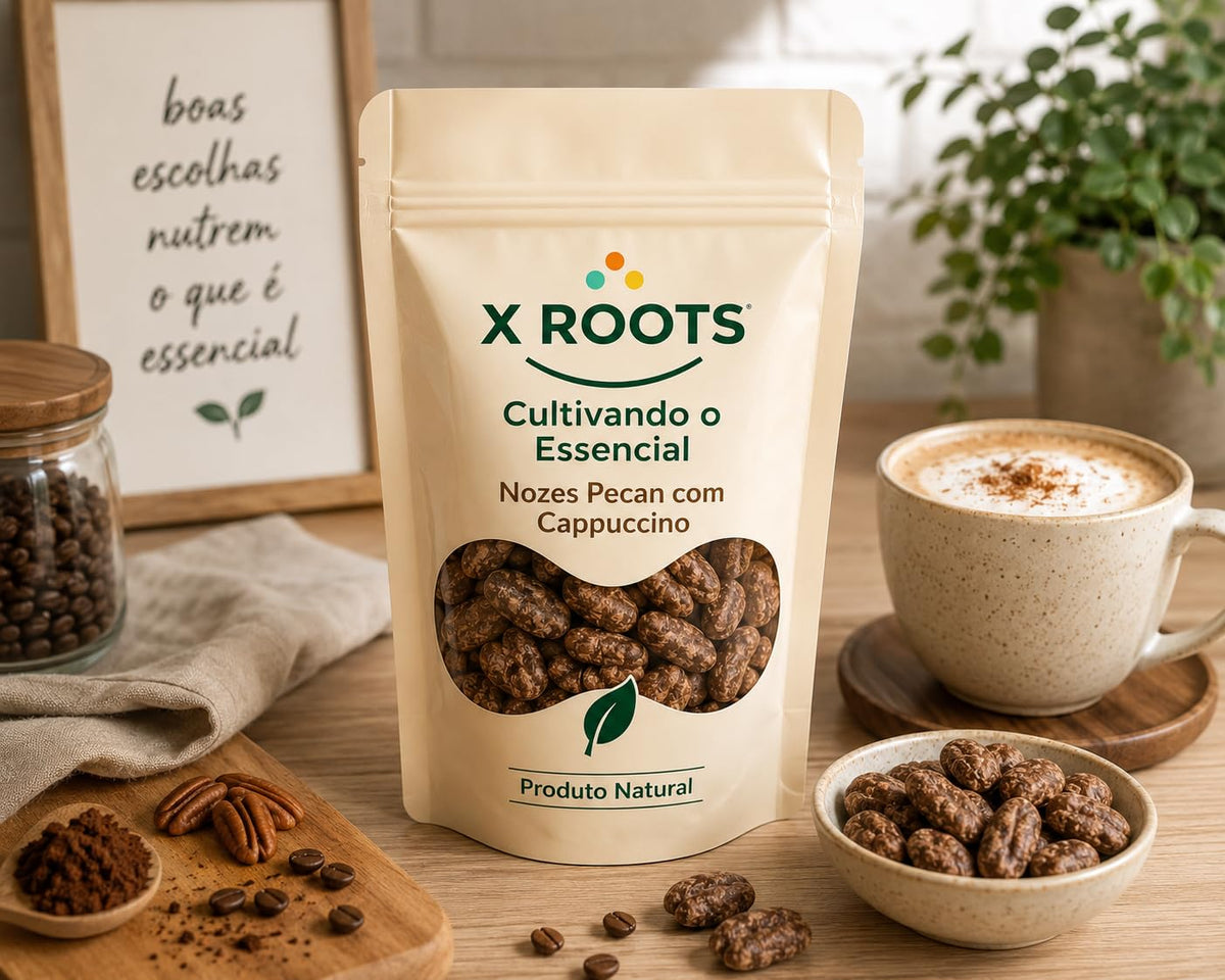 Nozes Pecan com Cobertura de Cappuccino X Roots