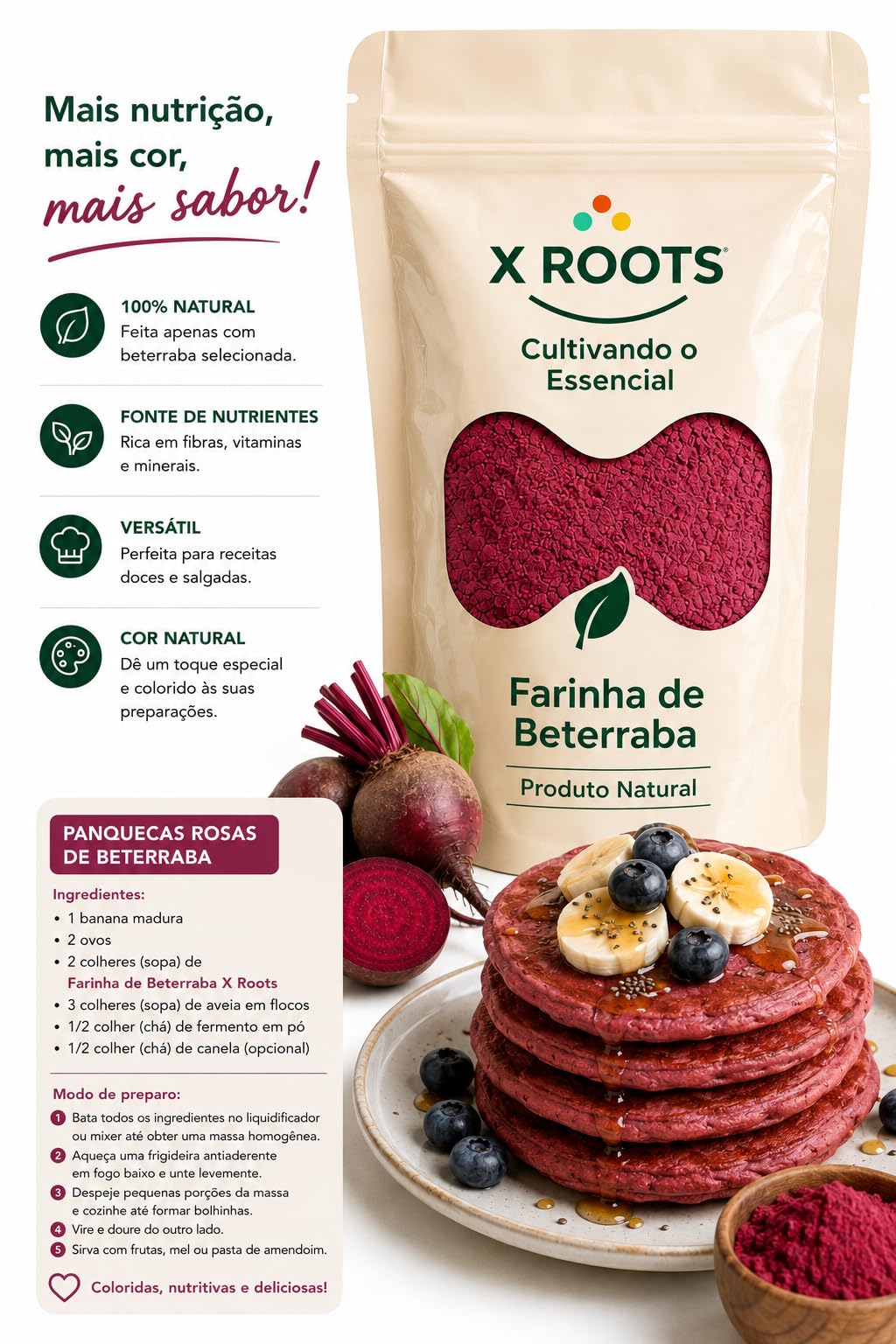 Farinha de Beterraba em Pó X Roots