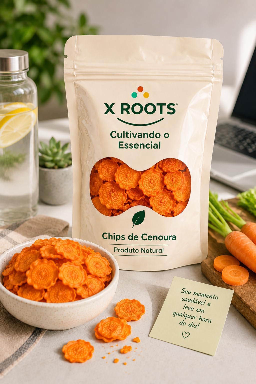 Chips de Cenoura Liofilizado X Roots