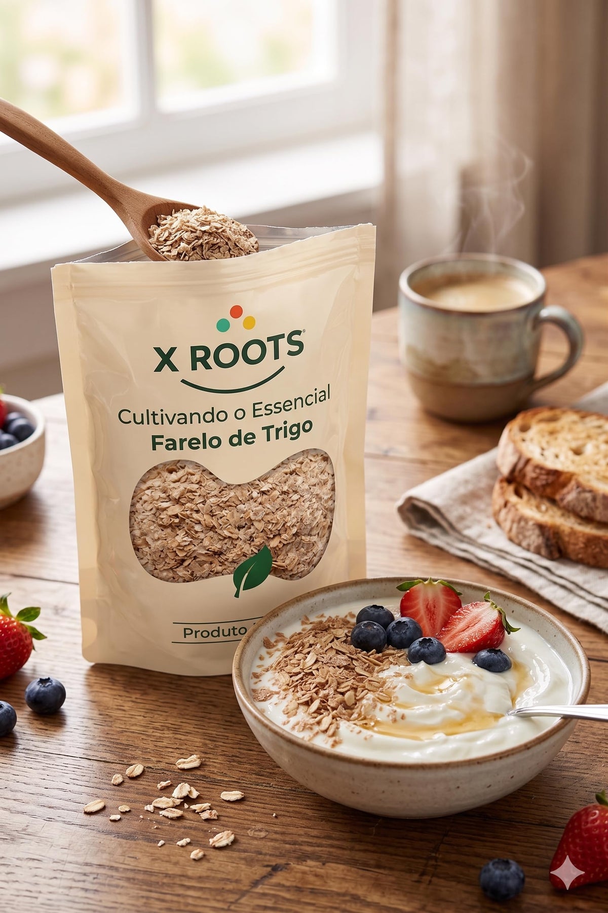 Farelo de Trigo Fino Cru X Roots