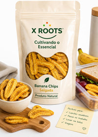 Banana Chips Salgada Crocante X-Roots – O Snack Prático