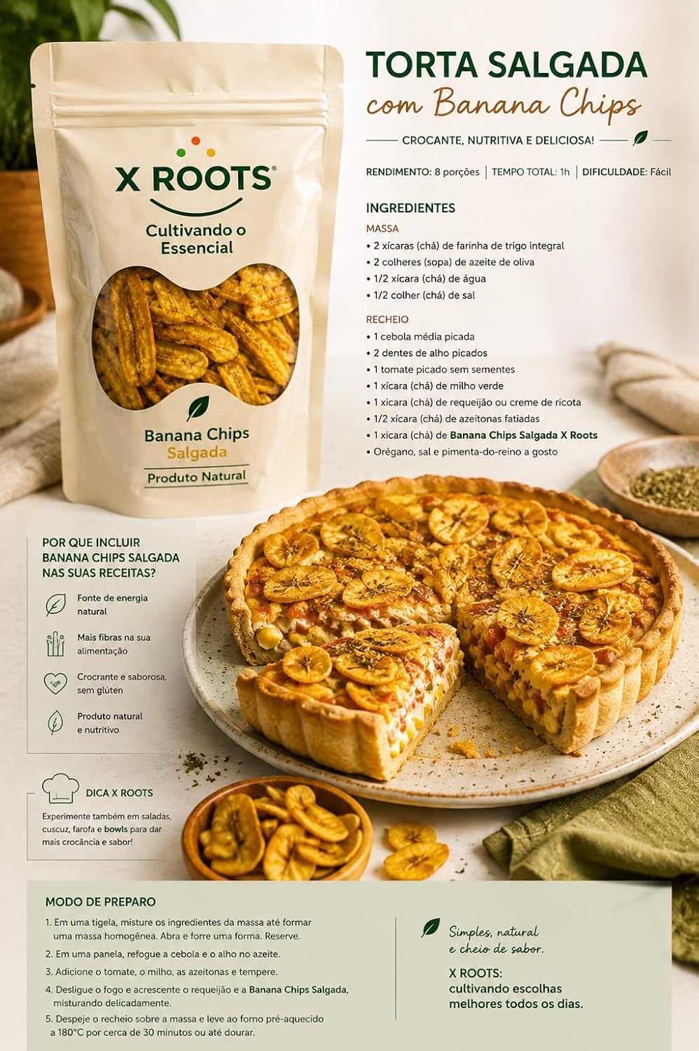 Banana Chips Salgada Crocante X-Roots – O Snack Prático