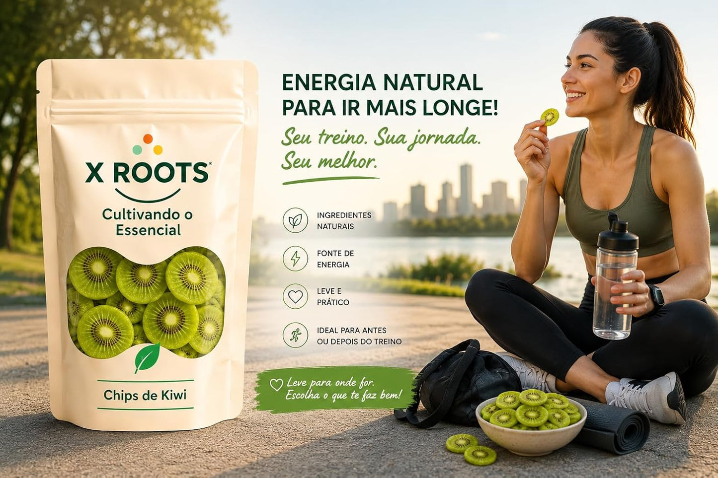Chips de Kiwi Liofilizado X-Roots 