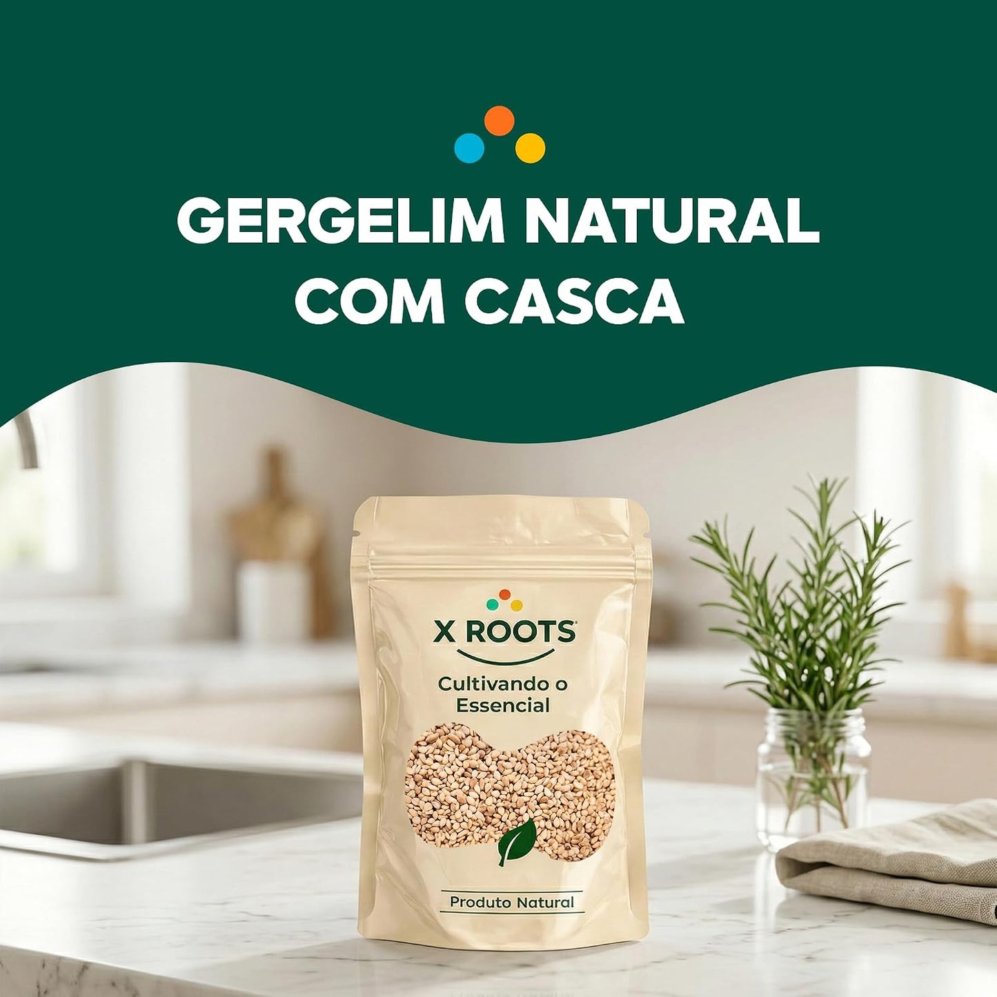 Gergelim Natural com Casca X-Roots