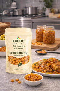 Goldenberry Desidratada X-Roots – Superfruta Exótica Agridoce, Rica em Fibras e Antioxidantes