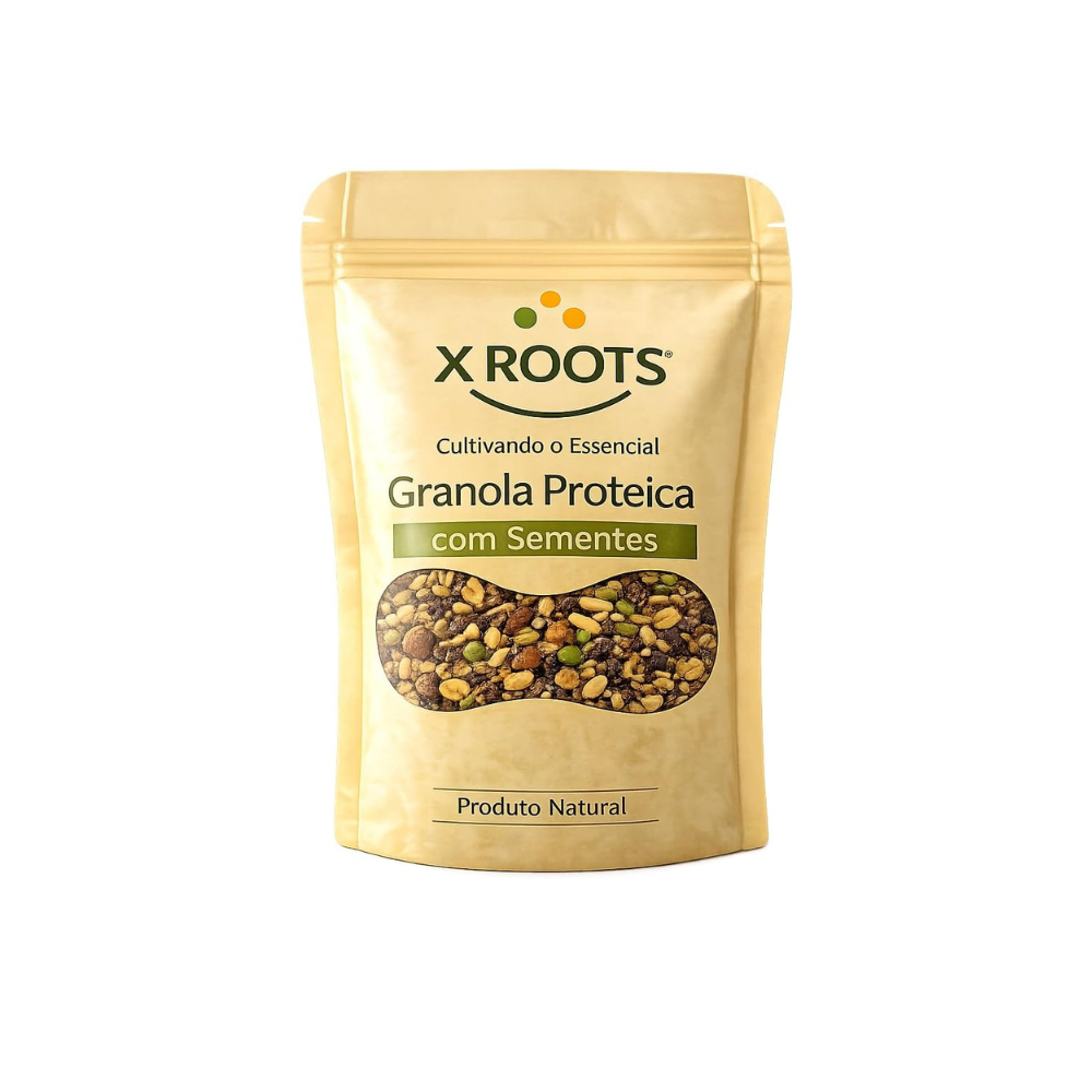 Granola Proteica com Sementes X-Roots – Mix Crocante de Grãos