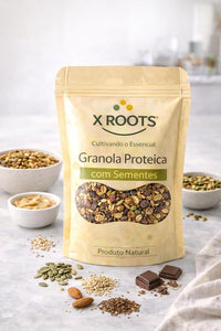 Granola Proteica com Sementes X-Roots – Mix Crocante de Grãos