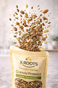 Granola Proteica com Sementes X-Roots – Mix Crocante de Grãos