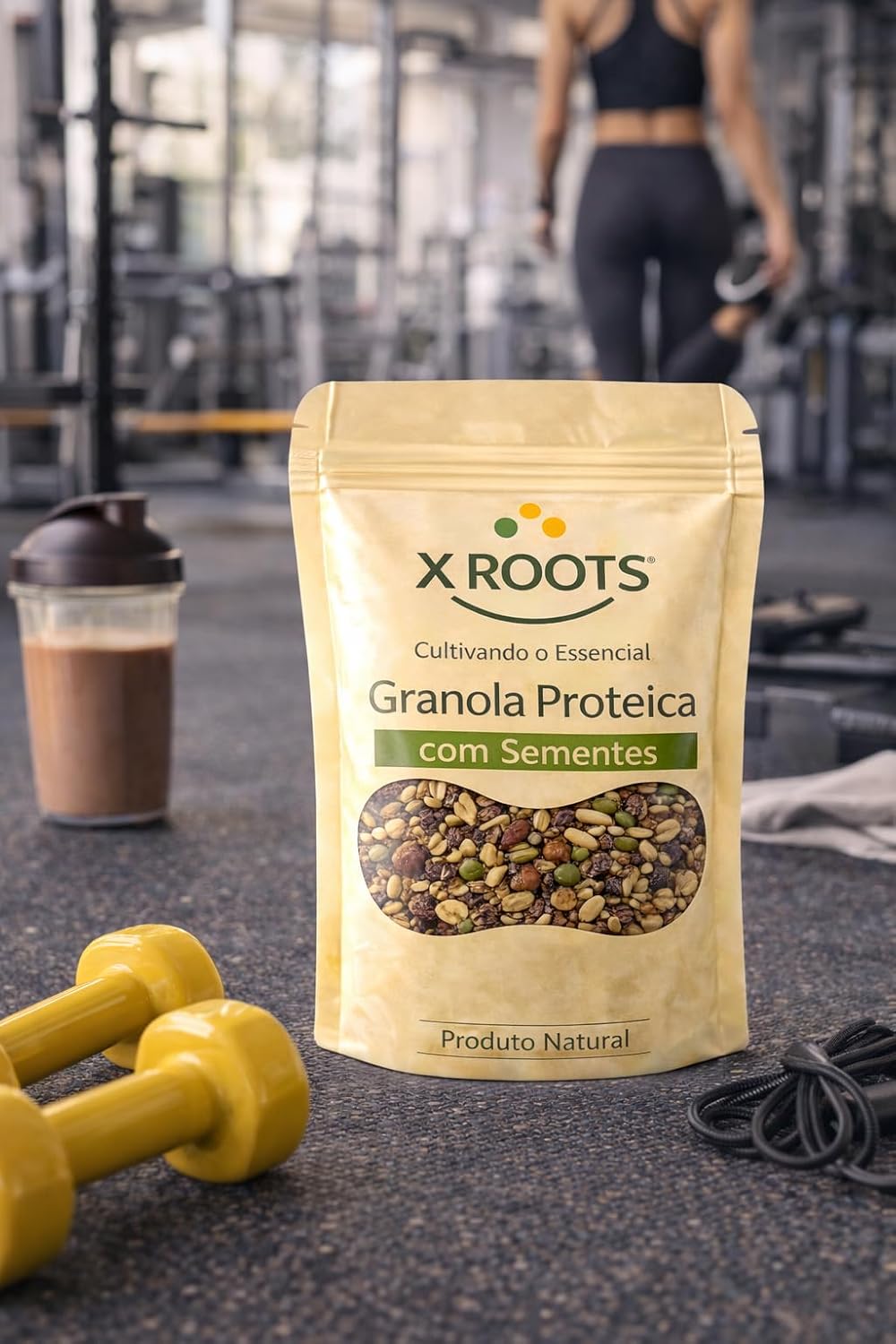 Granola Proteica com Sementes X-Roots – Mix Crocante de Grãos