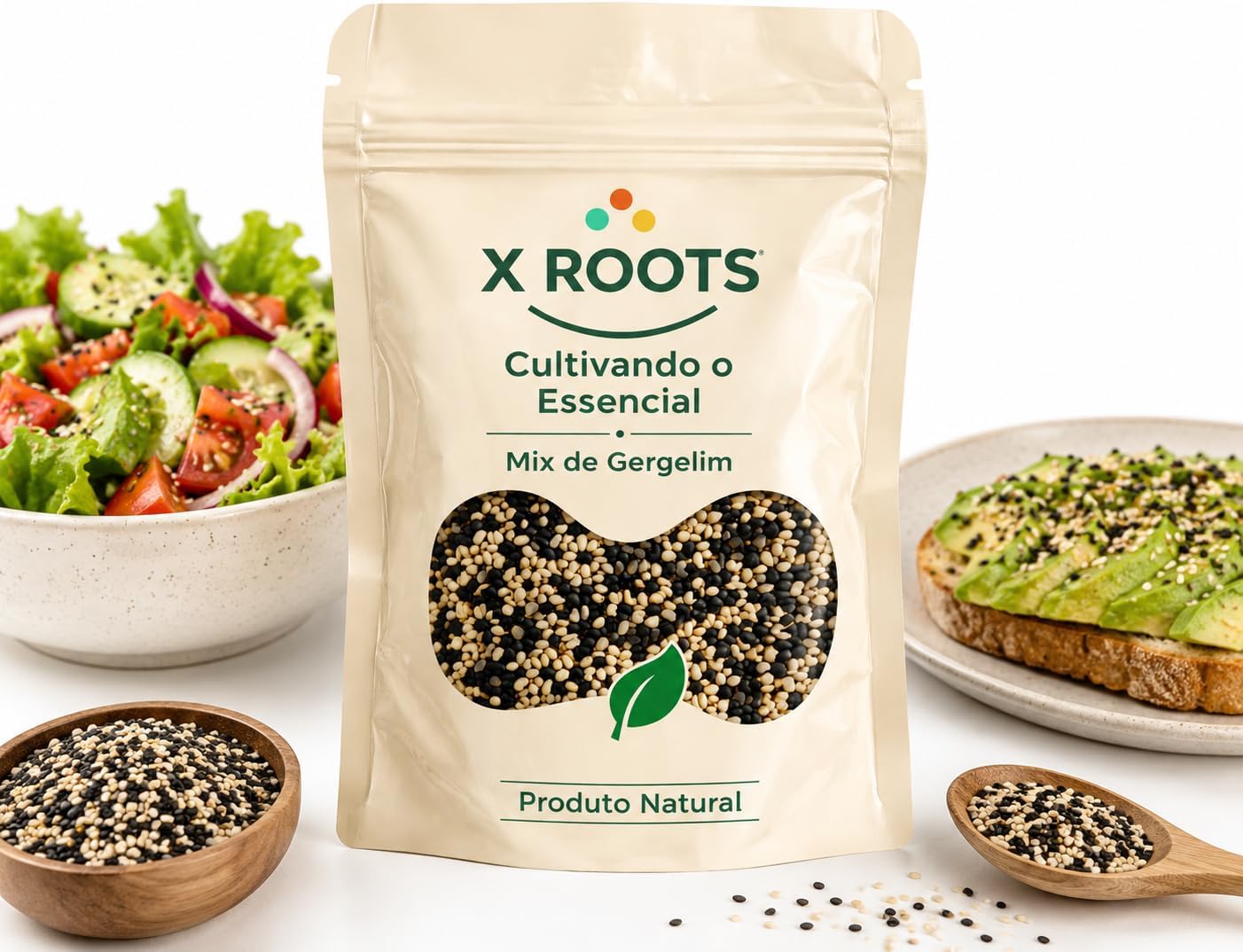 Mix de Gergelim Branco, Preto e Integral X-Roots