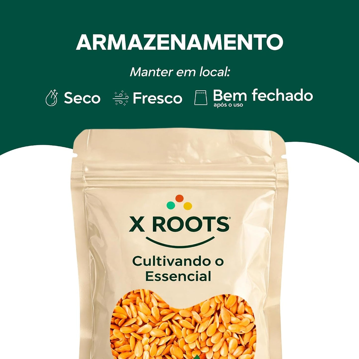 Semente de Linhaça Dourada X-Roots 