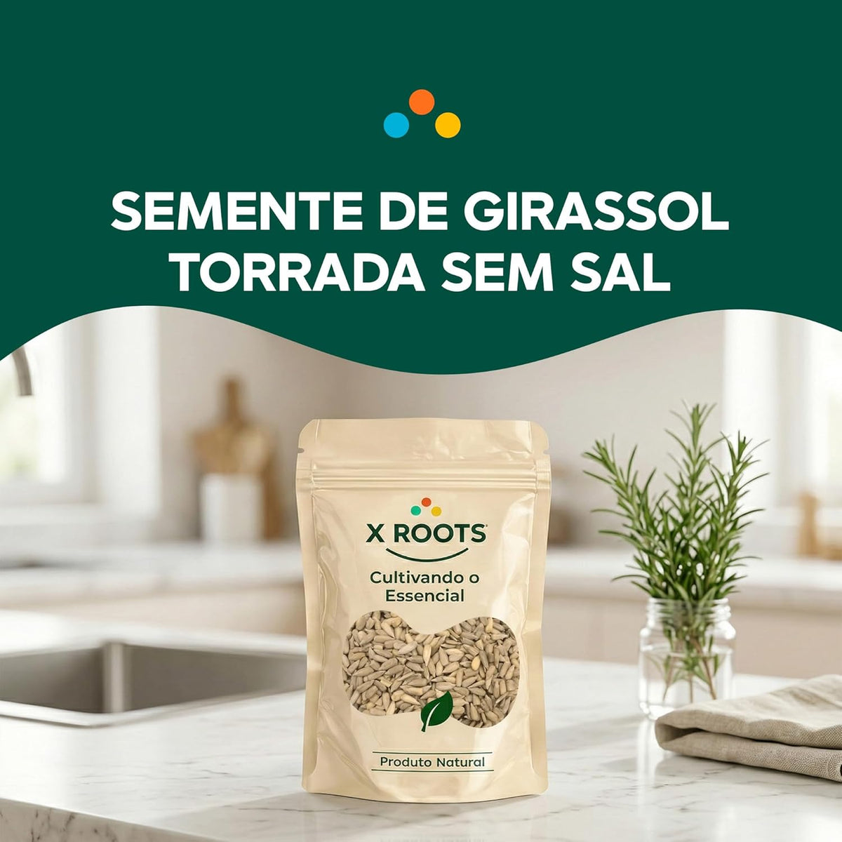 Semente de Girassol Torrada Sem Sal X Roots