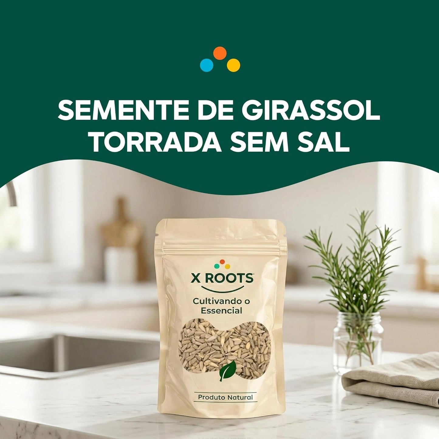 Semente de Girassol Torrada Sem Sal X-Roots